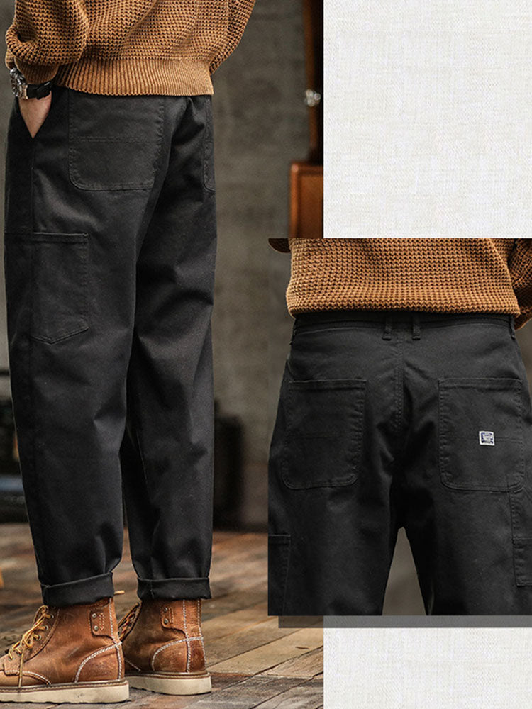 Vintage-inspired men's casual utility trousers