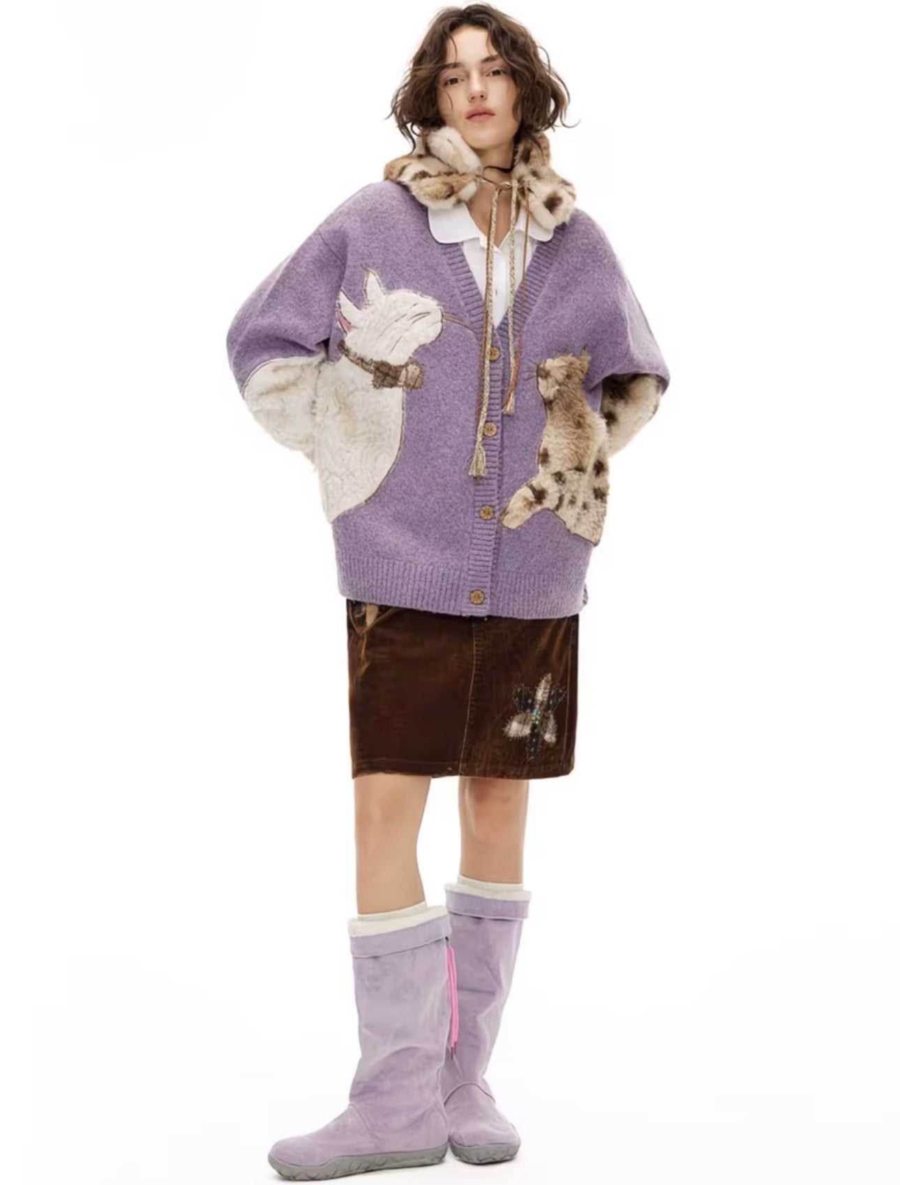Purple Cat Cardigan