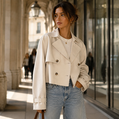 Gemma Women's Cropped Double-Breasted Jacket