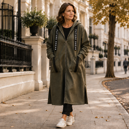 Olivia Women's Longline Fleece Hooded Coat