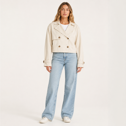 Gemma Women's Cropped Double-Breasted Jacket