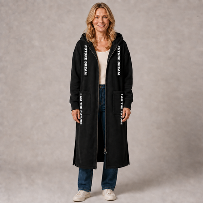 Olivia Women's Longline Fleece Hooded Coat