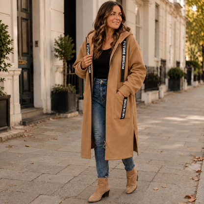 Olivia Women's Longline Fleece Hooded Coat