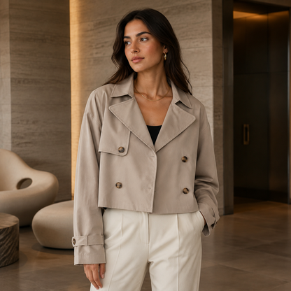 Gemma Women's Cropped Double-Breasted Jacket