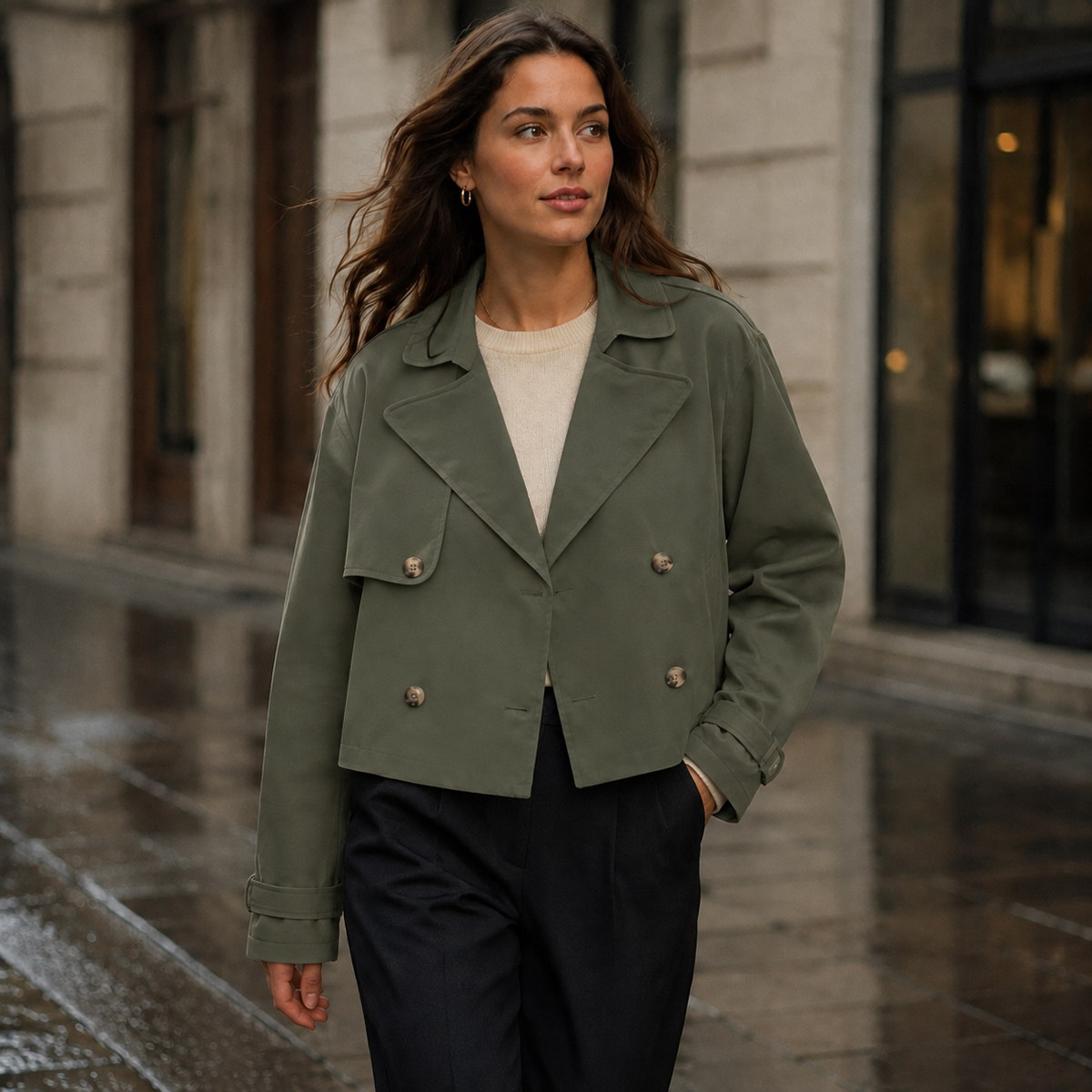 Gemma Women's Cropped Double-Breasted Jacket
