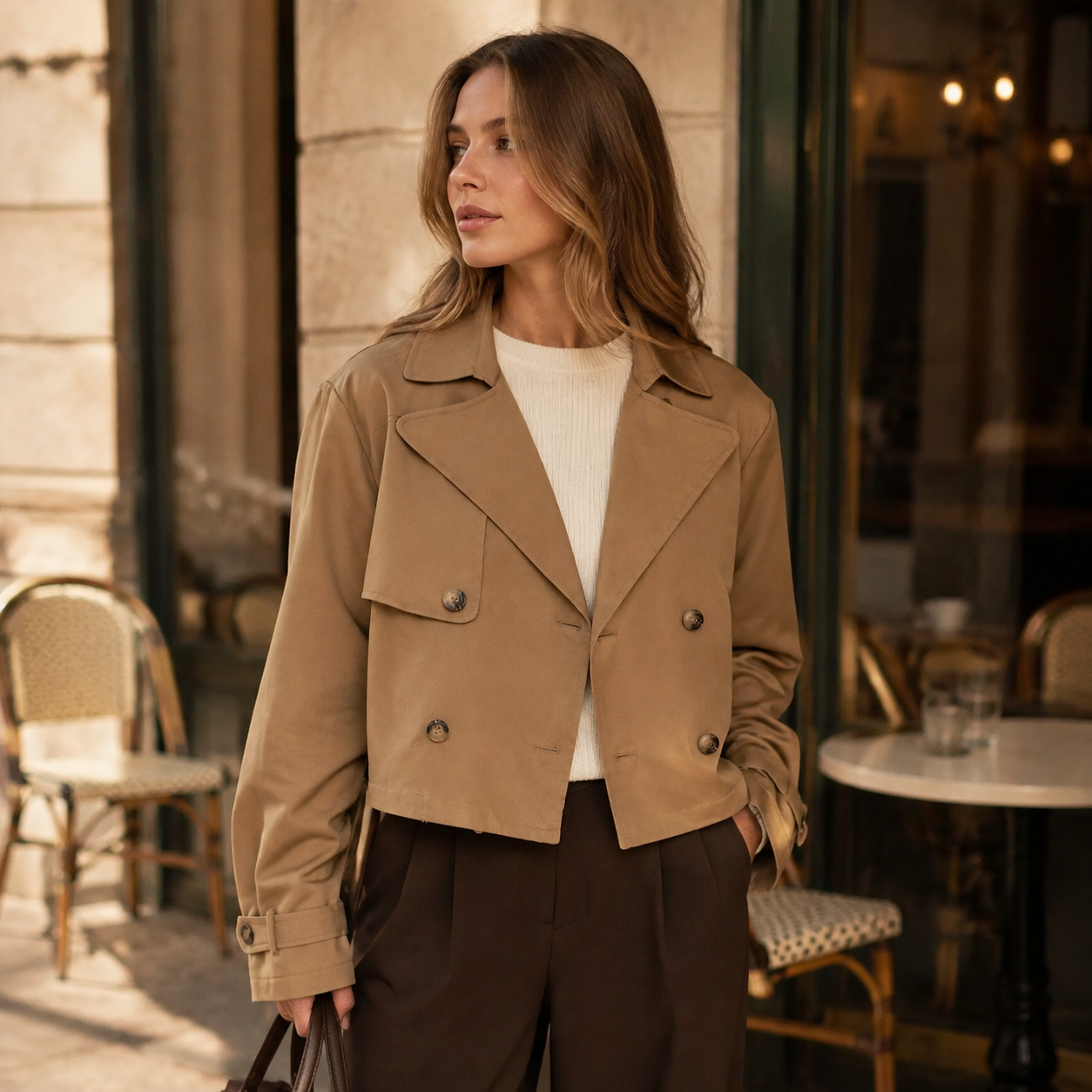 Gemma Women's Cropped Double-Breasted Jacket