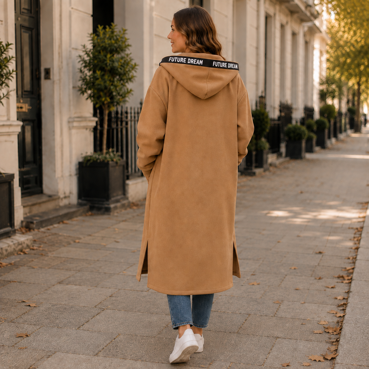 Olivia Women's Longline Fleece Hooded Coat