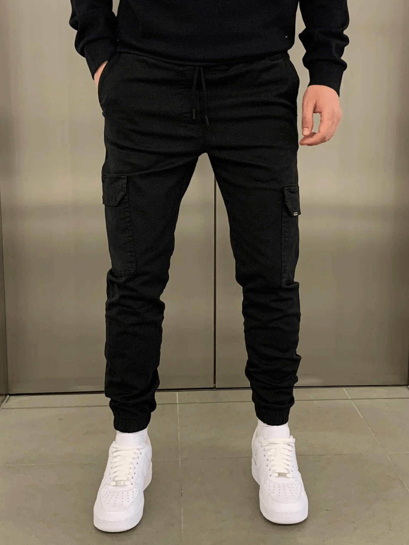 Olyvane Cargo Jogger - Black