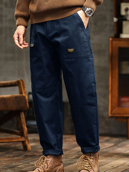 Vintage-inspired men's casual utility trousers