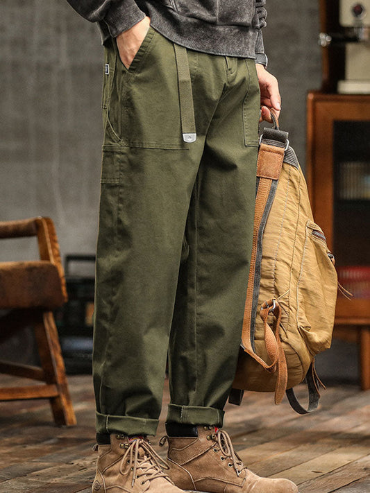 Vintage-inspired men's casual utility trousers