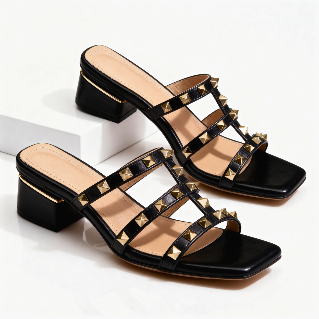 Odette™ | Gold Studded Sandal