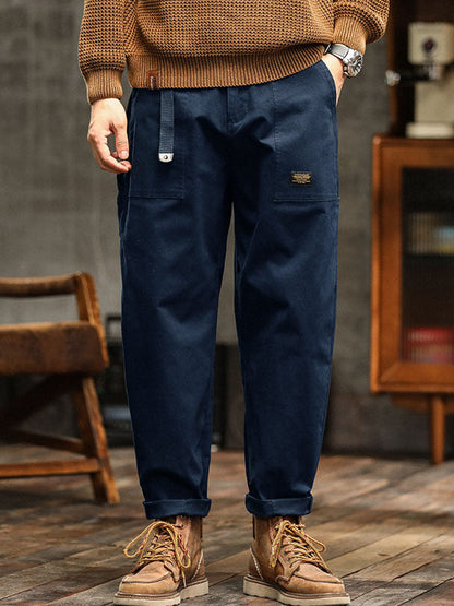 Vintage-inspired men's casual utility trousers