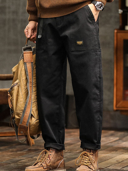 Vintage-inspired men's casual utility trousers