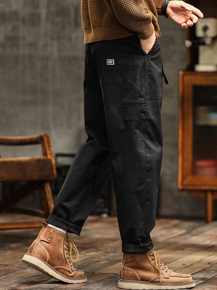 Vintage-inspired men's casual utility trousers