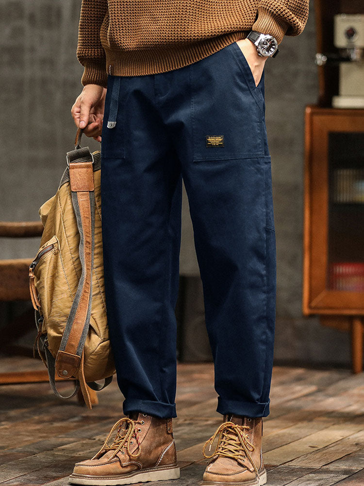 Vintage-inspired men's casual utility trousers