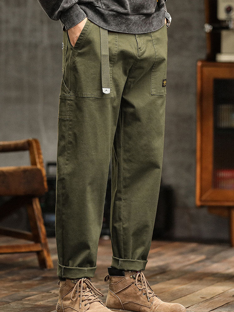 Vintage-inspired men's casual utility trousers