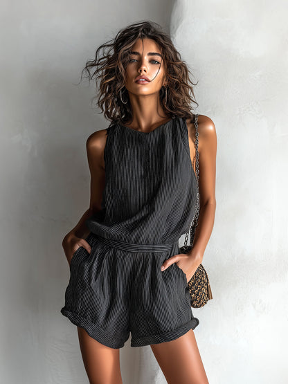 OLYVANE LINEN CASUAL ROMPER