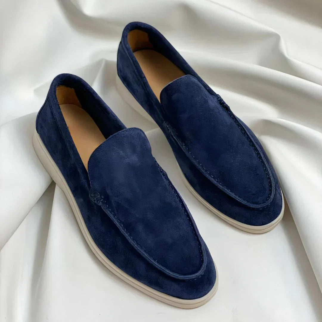 Elegant suede loafers.