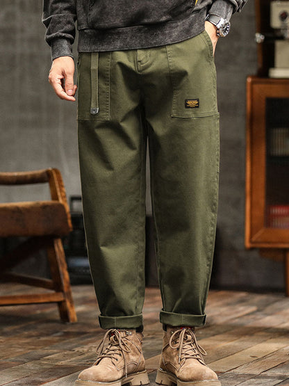 Vintage-inspired men's casual utility trousers