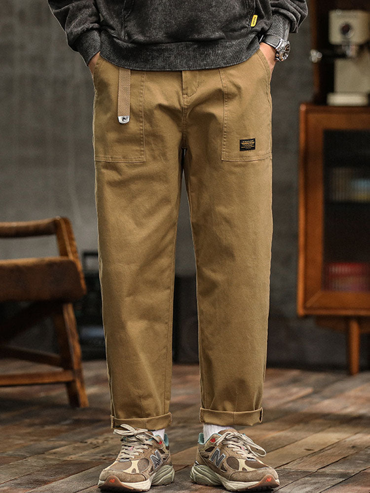 Vintage-inspired men's casual utility trousers