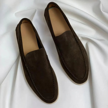 Elegant suede loafers.