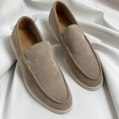 Elegant suede loafers.