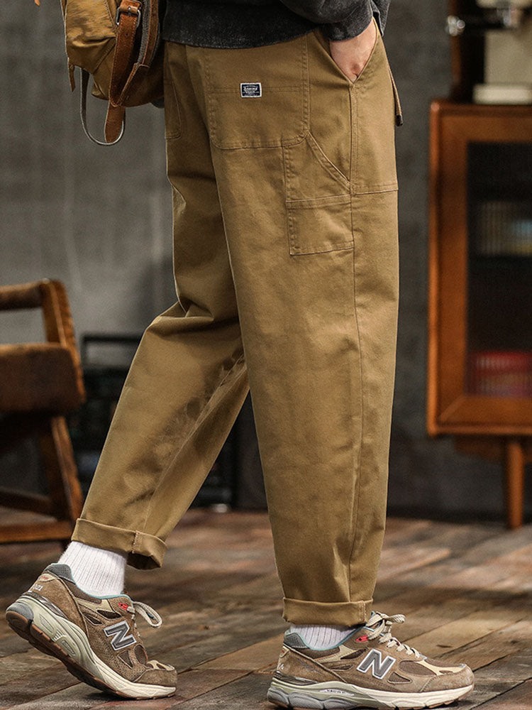 Vintage-inspired men's casual utility trousers