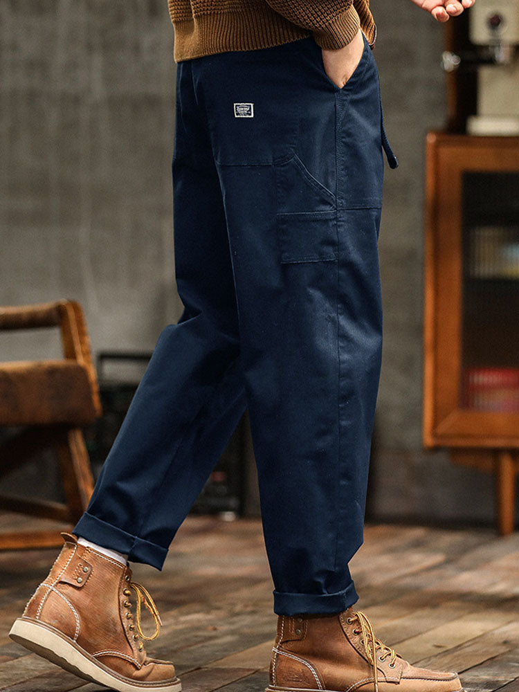 Vintage-inspired men's casual utility trousers