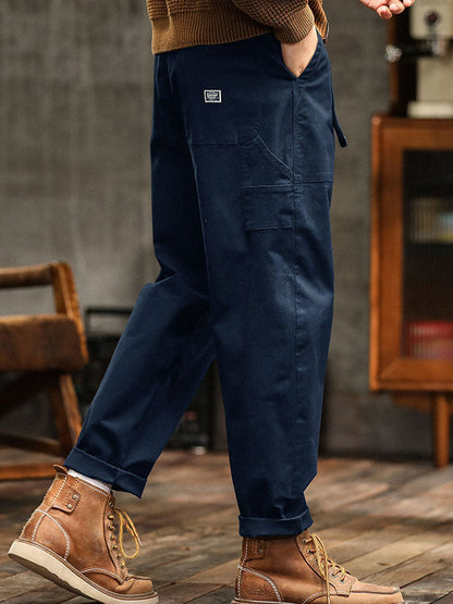 Vintage-inspired men's casual utility trousers