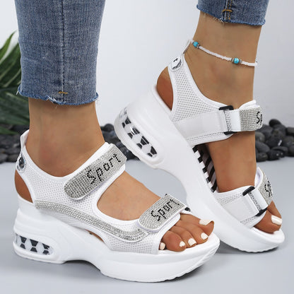Women’s orthopedic platform sandals with crystals