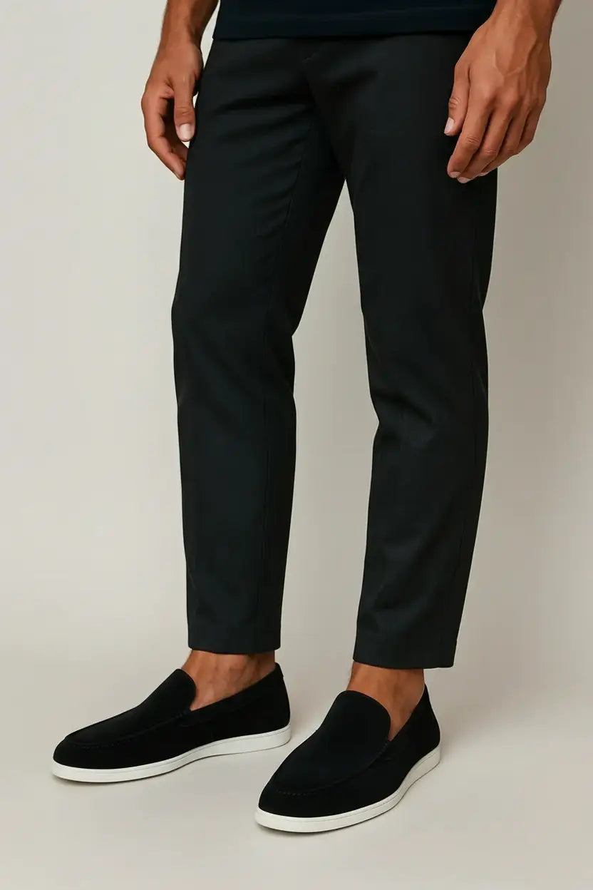 Elegant suede loafers.