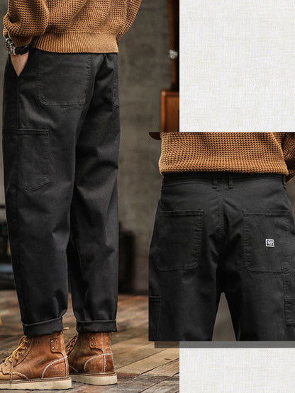 Vintage-inspired men's casual utility trousers