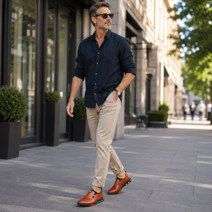 Elegant men’s shoe with non-slip sole