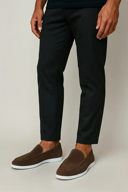 Elegant suede loafers.