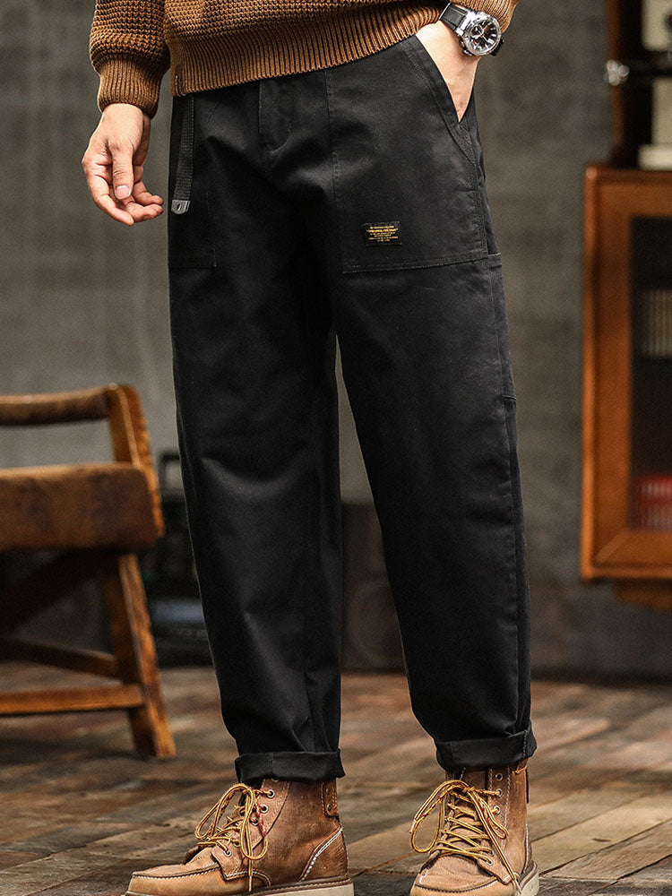 Vintage-inspired men's casual utility trousers