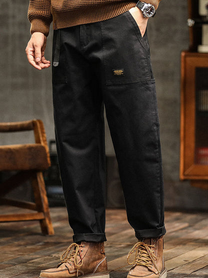 Vintage-inspired men's casual utility trousers