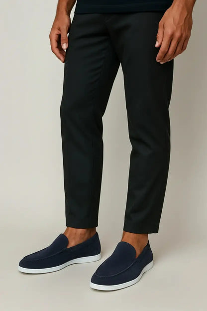 Elegant suede loafers.