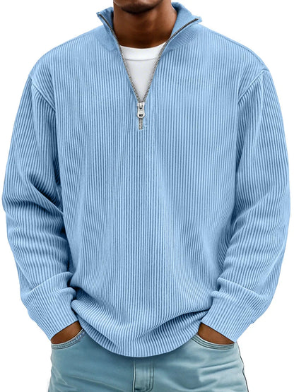 Olyvane | Marc Ribbed Zip-Neck Jumper