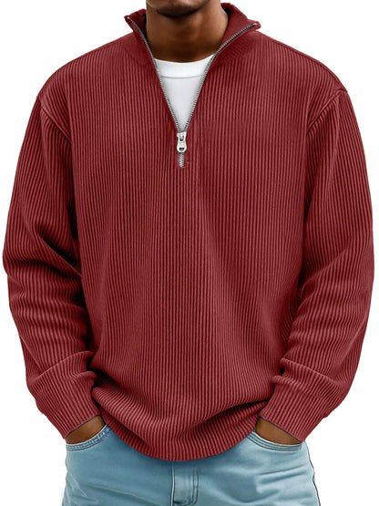 Olyvane | Marc Ribbed Zip-Neck Jumper