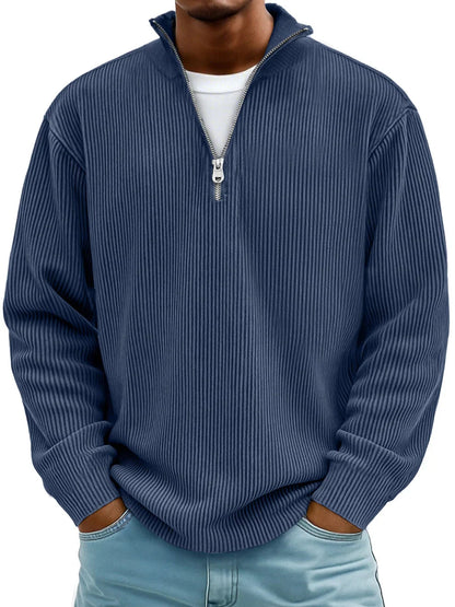 Olyvane | Marc Ribbed Zip-Neck Jumper