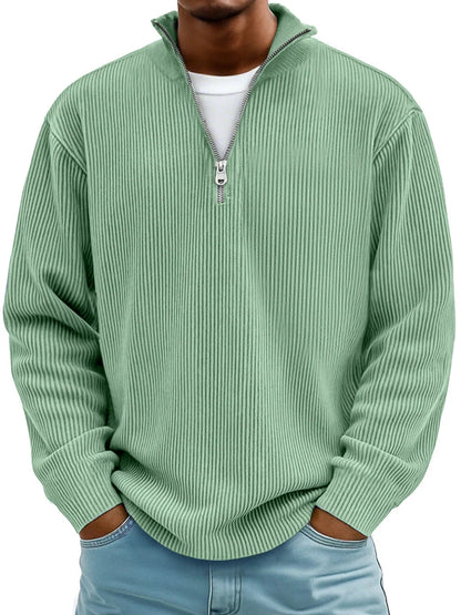 Olyvane | Marc Ribbed Zip-Neck Jumper