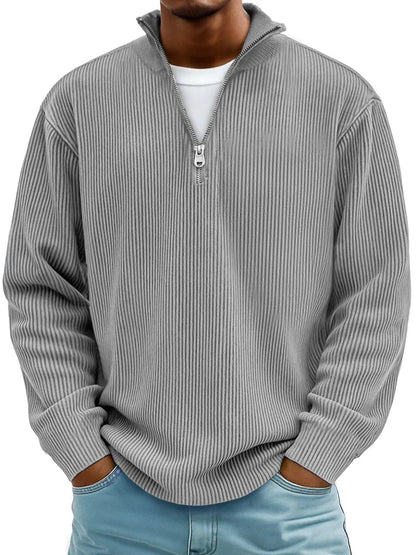 Olyvane | Marc Ribbed Zip-Neck Jumper