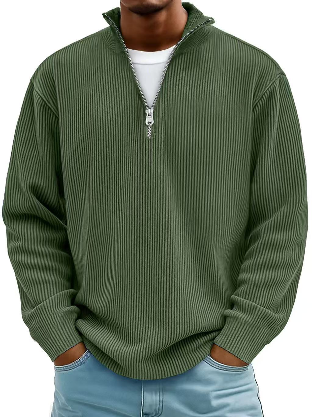 Olyvane | Marc Ribbed Zip-Neck Jumper
