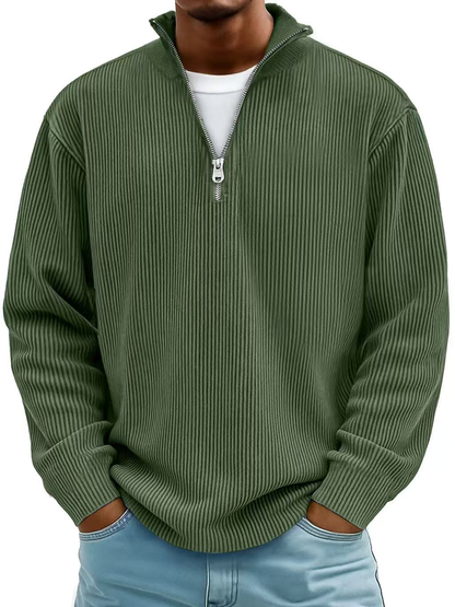 Olyvane | Marc Ribbed Zip-Neck Jumper
