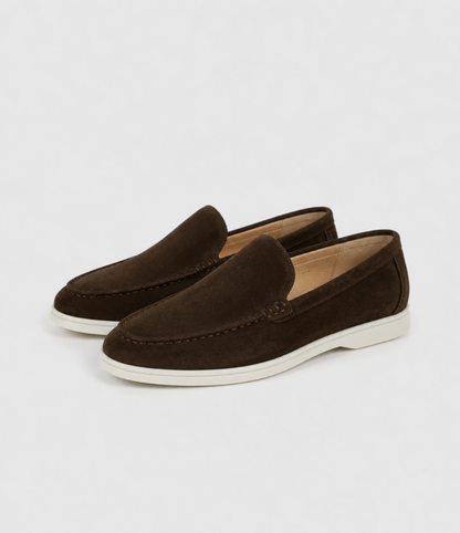 Elegant suede loafers.