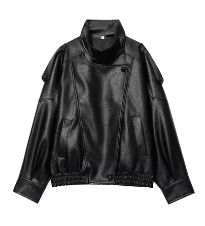 NOIR™ Oversized Leather Bomber Jacket
