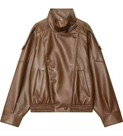 NOIR™ Oversized Leather Bomber Jacket
