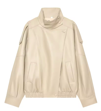 NOIR™ Oversized Leather Bomber Jacket