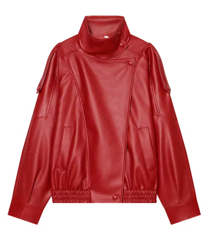 NOIR™ Oversized Leather Bomber Jacket