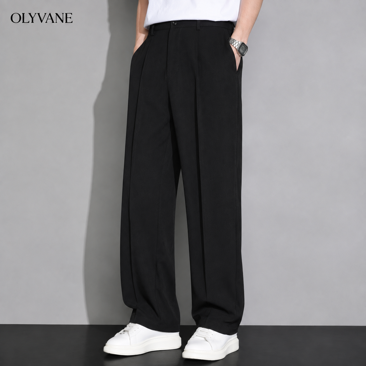 Olyvane™ | Luca Relaxed Wide Leg Trousers